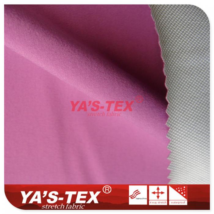 Plain nylon four-way elastic composite, paste lattice color film, down jacket fabric, flame retardant and cashmere function【H3528】