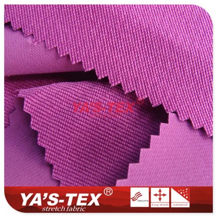 Polyester four-way stretch, the back of a small jacquard clear lines【H21-1】