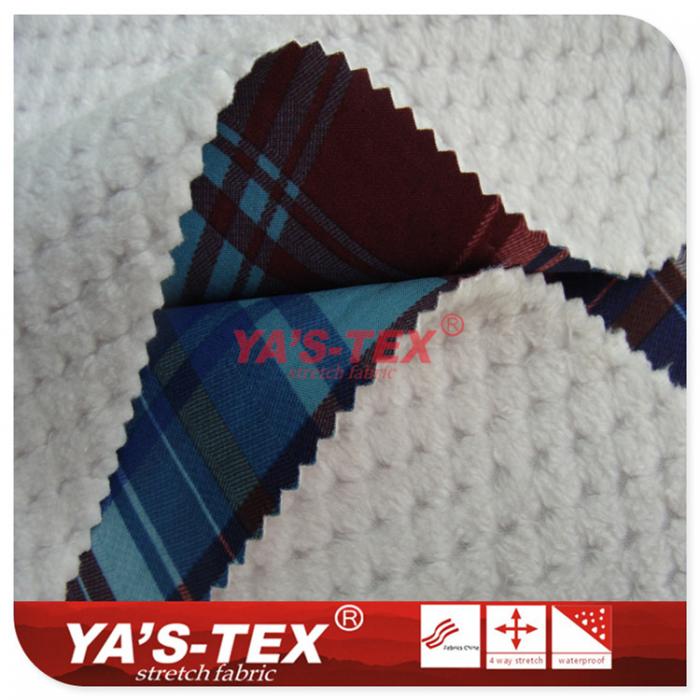 Polyester four-way elastic composite fancy fleece【C304-8】