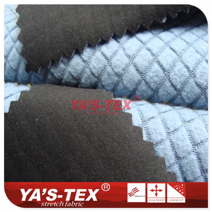 Polyester four-way stretch composite fancy fleece【X4091】