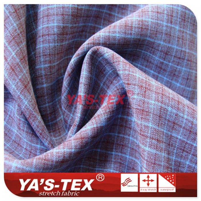 Yarn-dyed lattice fabric, polyester four-way stretch【40303】