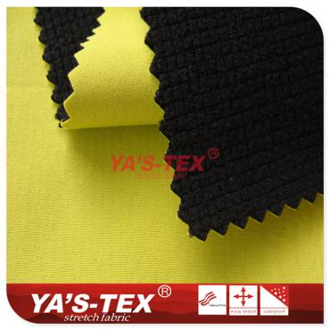 Polyester four-way elastic composite lattice fleece fabric【S4072】