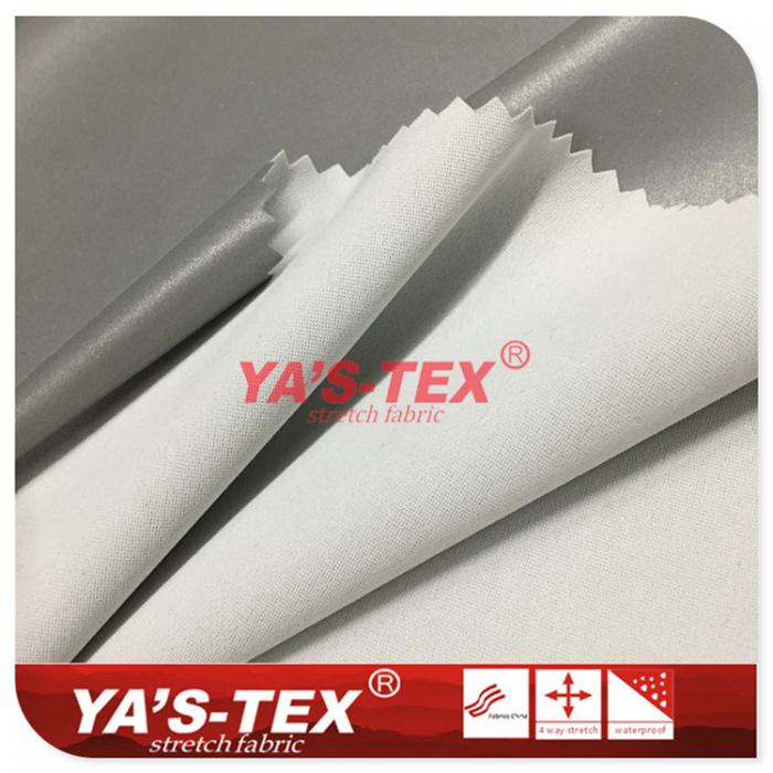 Polyester knitted four-way stretch, reflective coating fabric【YSG004】