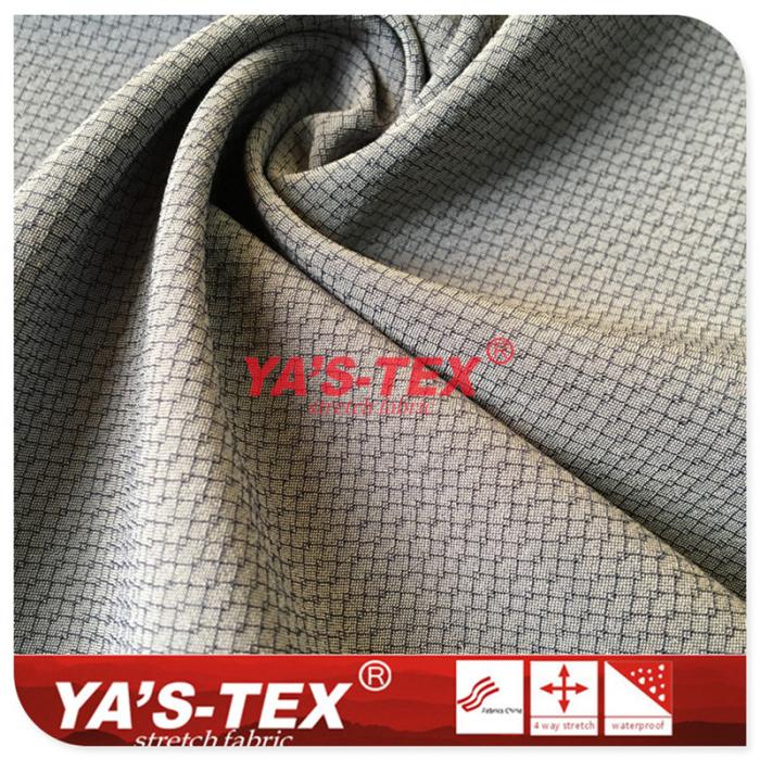 Polyester four-way stretch, grid-type wear-resistant cloth【YSD055】