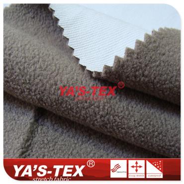 Fleece paste white film, two-layer composite soft shell fabric, cold-proof warm clothing materials【YSY019】