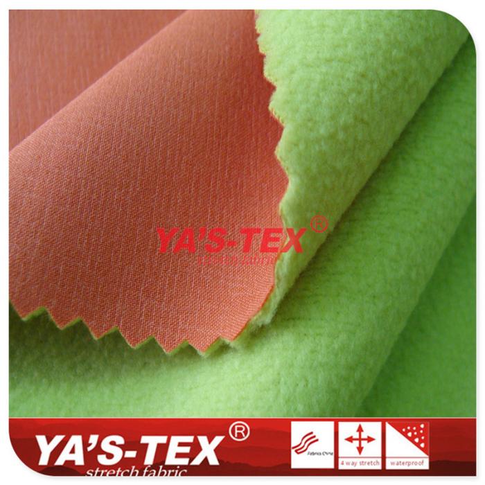 Polyester four-way stretch composite fleece, embossed, two-layer composite, winter coat fabric【X6500】