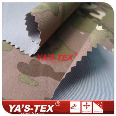 Nylon non-stretch fabric, camouflage print, PTFE three-layer composite soft shell【YSN7132】