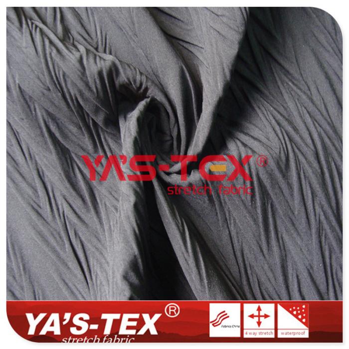 100D polyester four-way stretch, pleat style, line folds, autumn wear sportswear fabric【YSD10004】
