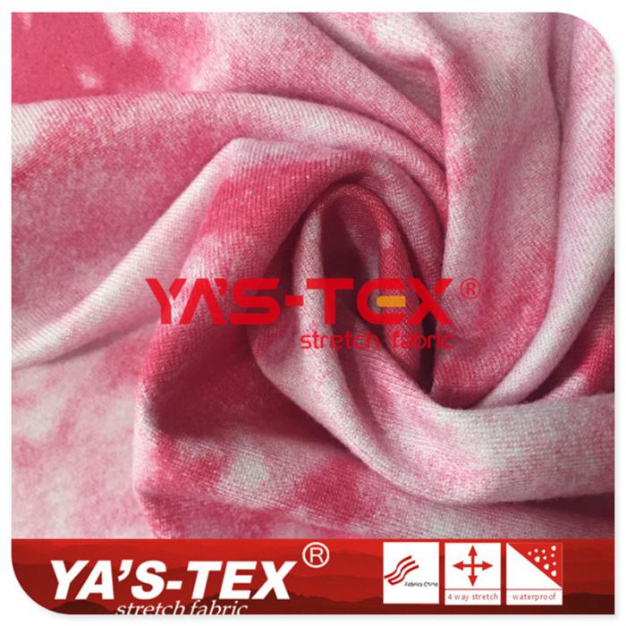 Polyester printed Jersey, tie dye style soft, yoga fabric【YSD7001-6】