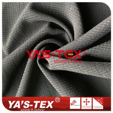 Linear small jacquard lattice polyester four-way stretch, double-sided twill mountaineering fabric【YSD047-1】