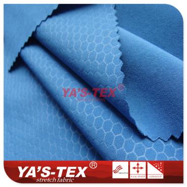 Polyester four-way stretch, hexagonal lattice embossed【Y33】