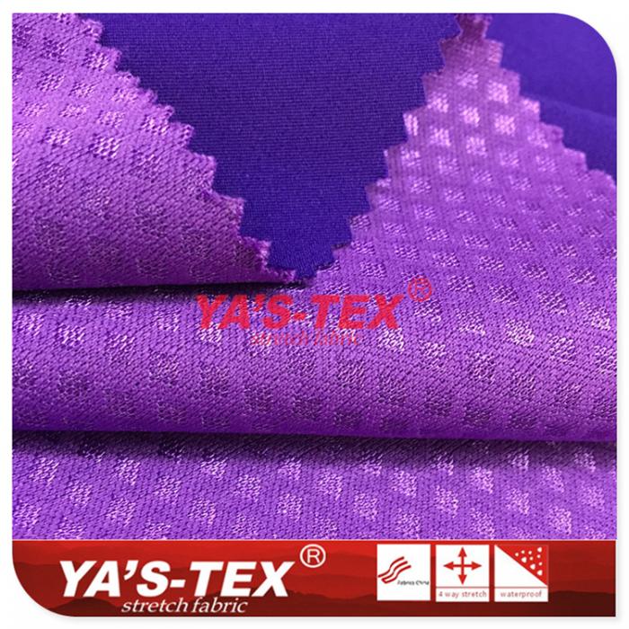 Twill polyester four-way stretch composite knitted embossed cloth【YSF010】