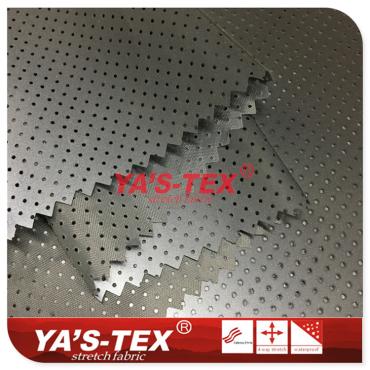 Reflective function coated perforated fabric, polyester non-stretch special clothing materials【YSG002】